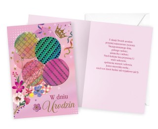 KARNET DK-1152 URODZINY BALONY PASSION CARDS - KARTKI