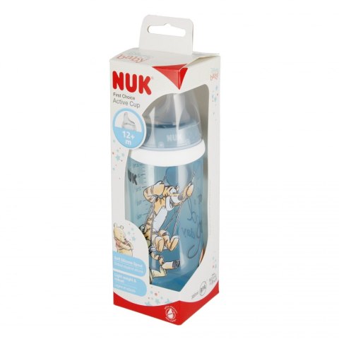 NUK KUBEK NIEKAPEK 300 ML 12M ACTIVE CUP SILIKON NIEBIESKI TYGRYSEK 10751101 NUK