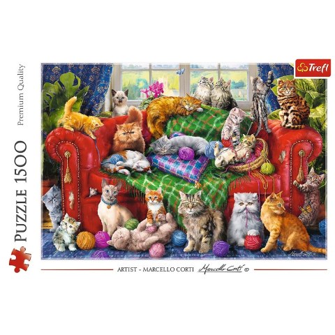 PUZZLE 1500 ELEMENTÓW KOCIAKI NA SOFIE TREFL 26198 TR