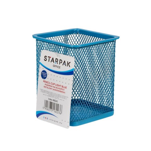 CONTENITORE PENNA IN METALLO QUADRATO BLU STARPAK 466243