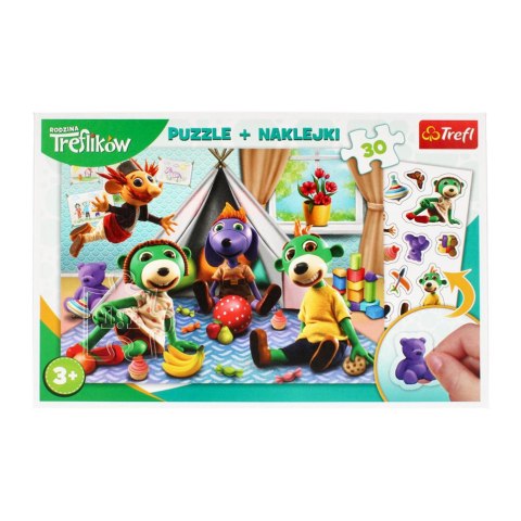 PUZZLE 30 ELEMENTI CON ADESIVI FAMIGLIA TREFLIK TREFL 90989