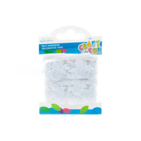 NASTRO DECORATIVO AUTOADESIVO PUPAZZO DI NEVE 2M FELTRO BIANCO CRAFT CON DIVERTIMENTO 463513