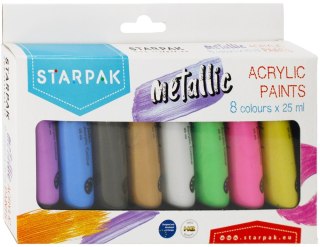 COLORI ACRILICI 8 COLORI 25ML METALLIZZATI STARPAK 484980