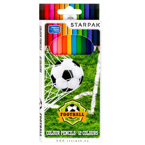 KREDKI OŁÓWKOWE 12 KOLORÓW FOOTBALL STARPAK 276561