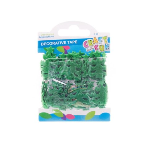 NASTRO DECORATIVO ALBERO DI NATALE 2 M FELTRO VERDE ARTIGIANALE CON DIVERTIMENTO 463512