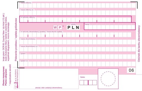 ORDINE DI BONIFICO/DEPOSITO IN CONTANTI 2 PIEGHE A6 PAPYRO