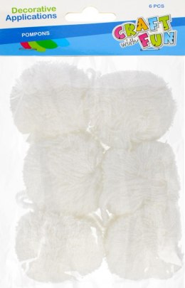 Pomon decorativi in lana, mix di colori (bianco o rosso) - Crea con divertimento 481016
