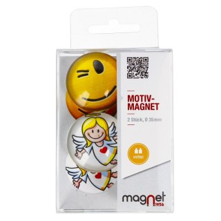 MAGNES SZKLANY SMILEY/ANIOŁ KOPUŁA OP.2 SZT. MAGNET 115-0-0008 MAGNET