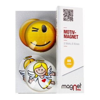 MAGNES SZKLANY SMILEY/ANIOŁ KOPUŁA OP.2 SZT. MAGNET 115-0-0008 MAGNET