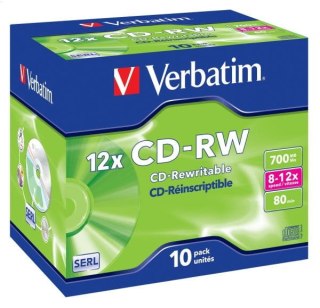 PLYTA CD-RW 700MB VERBATIM 8-12X ETUI VERBATIM