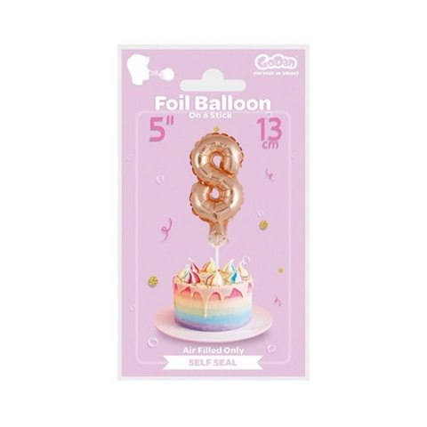 PALLONCINO FOIL CM 13 SU BASTONE CIFRA 8 ORO GODAN BC-5RZ8 GODAN