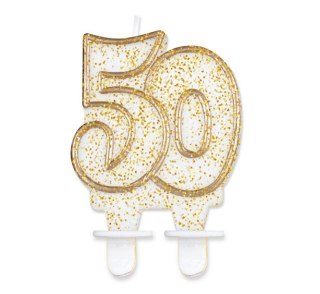 CANDELA DI COMPLEANNO NUMERO 50 GLITTER GODAN GODAN