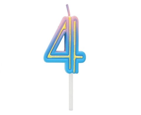 CANDELA NUMERO 4, B&C NEON, 44X34X12MM, 1 PZ. GODANO