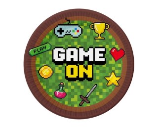 TALERZYKI PAPIEROWE GAME ON, 18 CM, 6 SZT. GODAN