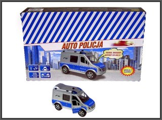 AUTO POLICE FURGONE METALLO CON SUONO 11CM HIPO HKG088 HIPO